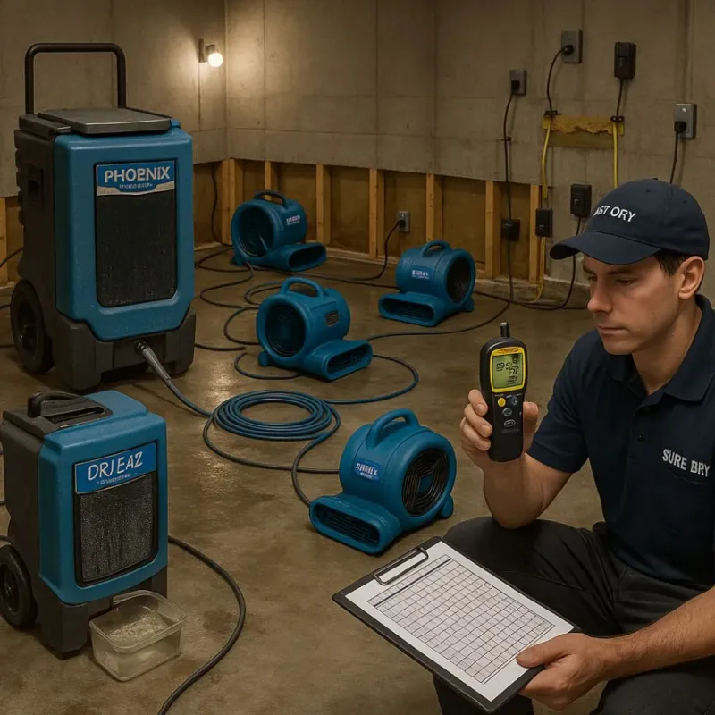 Structural Drying and Dehumidification process in North Middletown, NJ